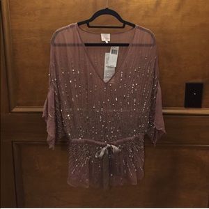 Parker nude sequin top